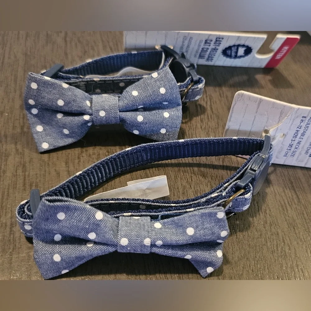 Whisker City Blue Dot Kitten OR Adult Collar (YOU CHOOSE)